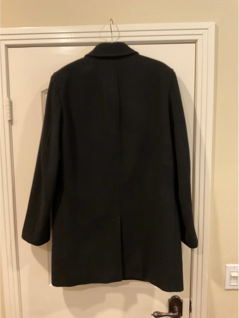 Banana Republic Men L Black Italian Wool Cashmere Car Coat Overcoat Holiday 2007
